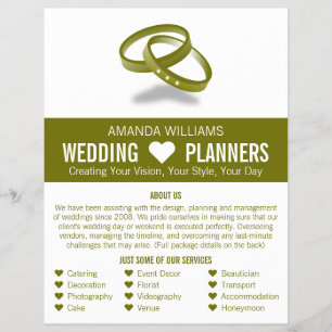Linked Wedding Rings, Wedding Event Planner Advert Flyer