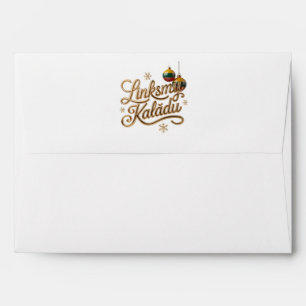 Linksmų Kalėdų Lithuanian Gold Christmas Envelope