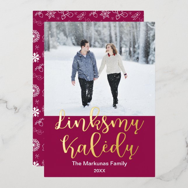 Linksmų Kalėdų, Lithuanian Merry Christmas Elegant (Front/Back)