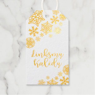 Linksmų Kalėdų, Lithuanian Merry Christmas Elegant Gift Tags