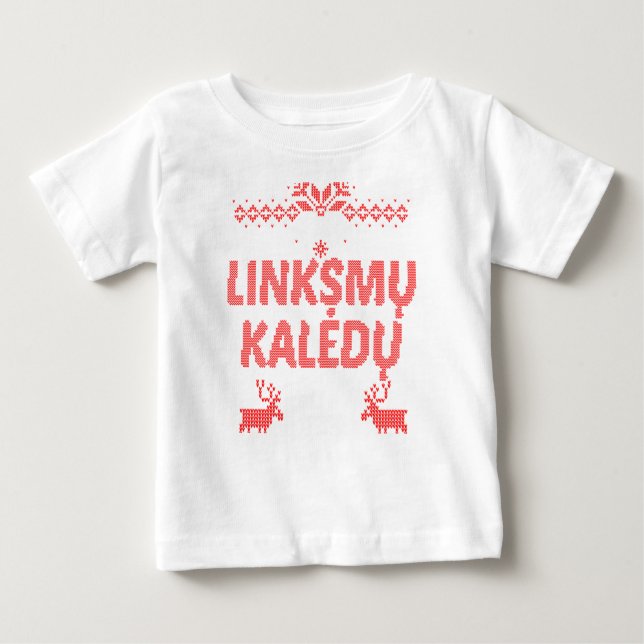 Linksmu Kaledu Lithuanian Merry Christmas Gift Baby T-Shirt (Front)