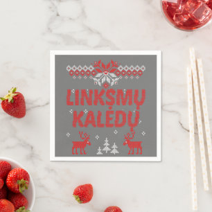 Linksmu Kaledu Lithuanian Merry Christmas Gift Napkin