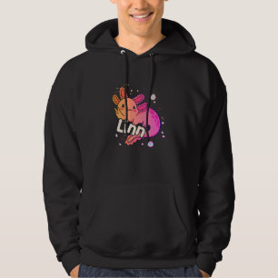 LINN - Beautiful girl name with adorable AXOLOTL Hoodie