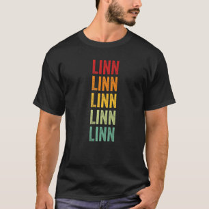 Linn County Kansas Rainbow Text T-Shirt
