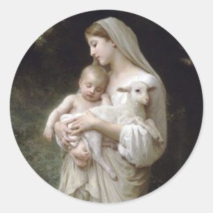 L'Innocence 1893 William - Adolphe Bouguereau Classic Round Sticker