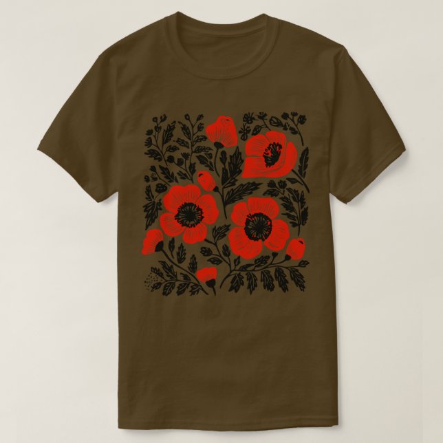 Lino Cut Flowers 3 T-Shirt (Design Front)