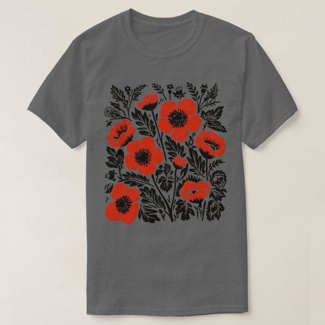 Lino Cut Flowers 4 T-Shirt (Design Front)