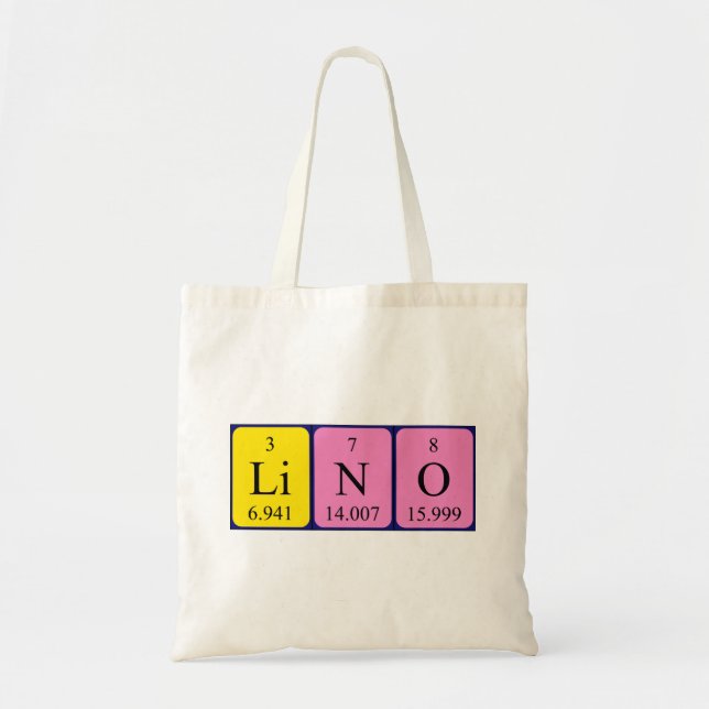 Lino periodic table name tote bag (Front)