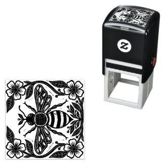 Linocut Beekeeper Apiarist Self-inking Stamp