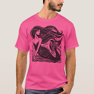Linocut Mermaid T-Shirt