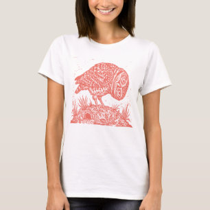 Linocut Owl. T-Shirt