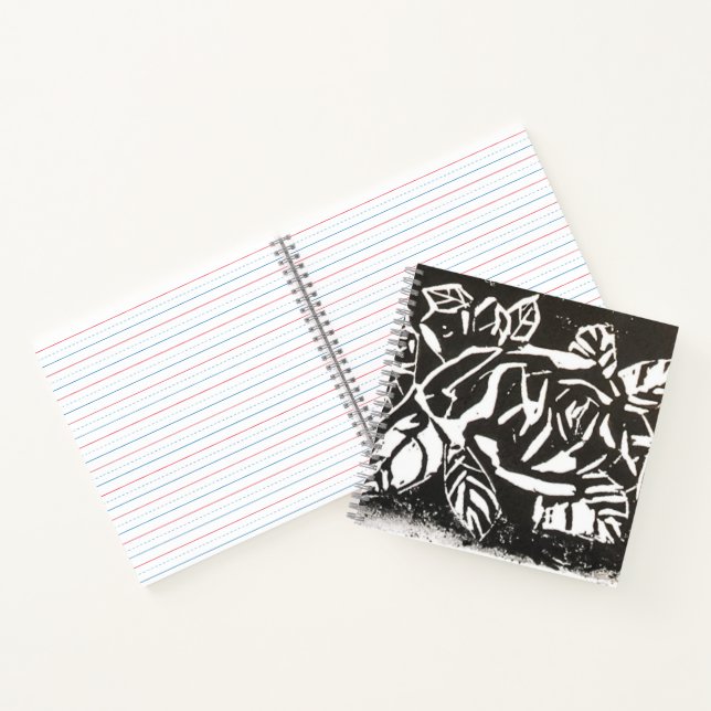 Linocut Rose Notebook (Inside)
