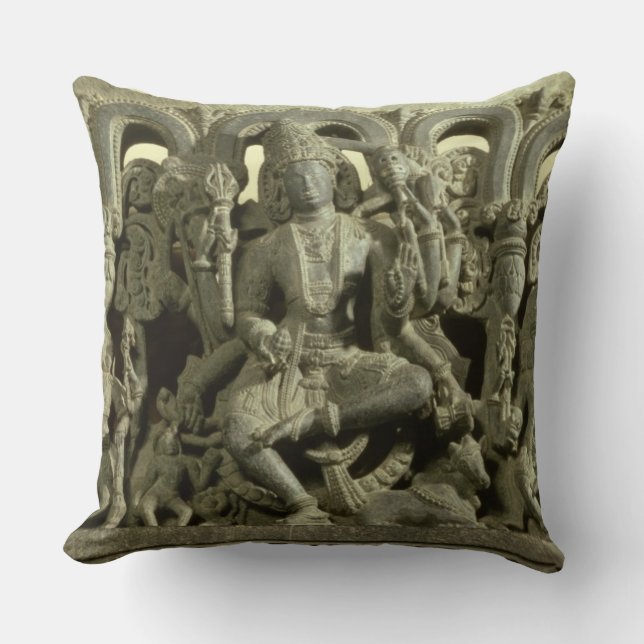 Lintel depicting The Trinity: Siva, Brahma and Vis Cushion (Front)