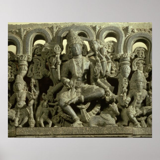 Lintel depicting The Trinity: Siva, Brahma and Vis Poster (Front)