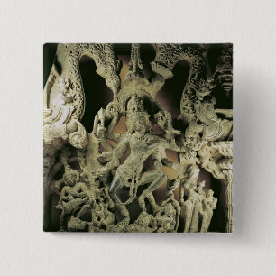 Lintel with Shiva Nataraja, Kakatiya dynasty 15 Cm Square Badge