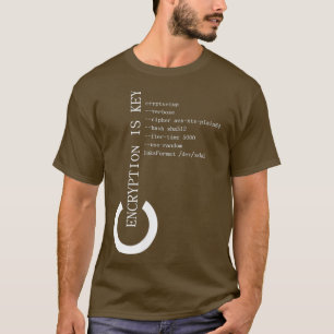Linu Encryption Is Key Command Line T-Shirt