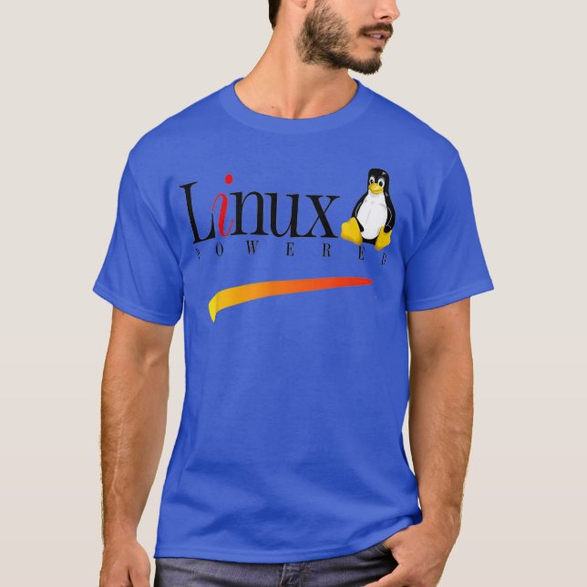 Linu Os  Powered by Linu Tu Penguin Tee (Front)