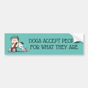 Linus Comforted With Snoopy's Ear Bumper Sticker