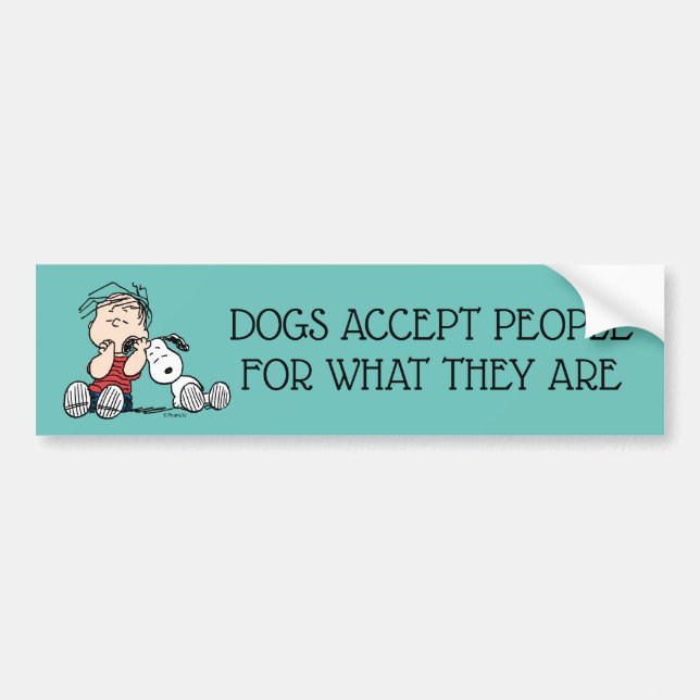 Linus Comforted With Snoopy's Ear Bumper Sticker (Front)