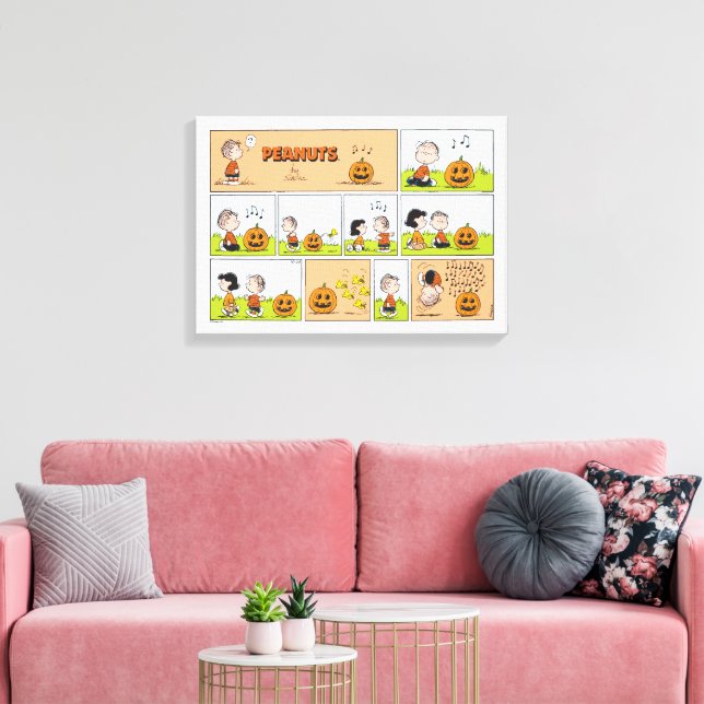 Linus & Lucy | Singing Jack-O-Lantern Canvas Print (Insitu(LivingRoom))
