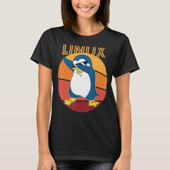 Linux Admin Cool Penguin Nerd Informatics T-Shirt (Front)