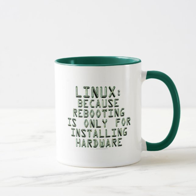 Linux: Because rebooting is only for installing... Mug (Right)