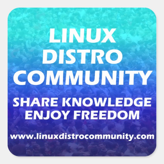 Linux Distro Community Square Sticker 2 Sizes (Front)