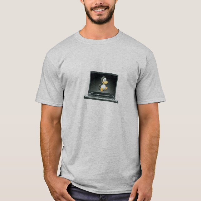 LINUX LAPTOP PENGUIN TUX T-Shirt (Front)