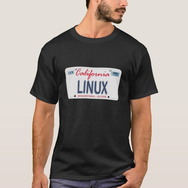 Linux License Plate T-Shirt (Front)