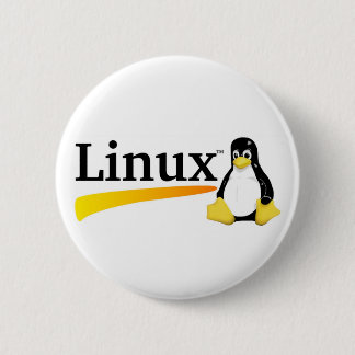 Linux Logo with Tux Products 6 Cm Round Badge