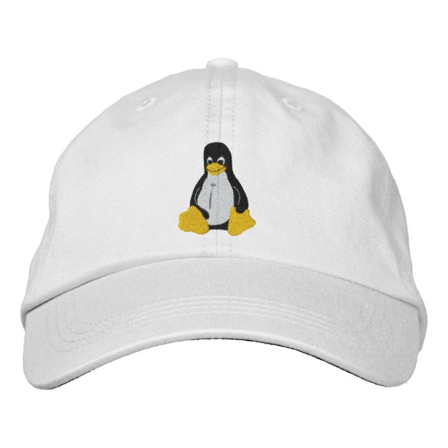 Linux logo with Tux the penguin Embroidered Hat (Front)