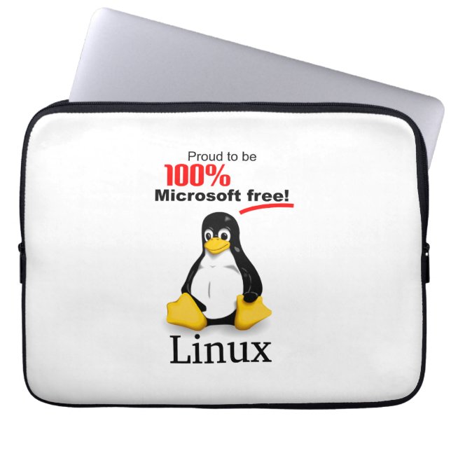 Linux Neoprene Laptop Sleeve 13" - Microsoft Free (Front)