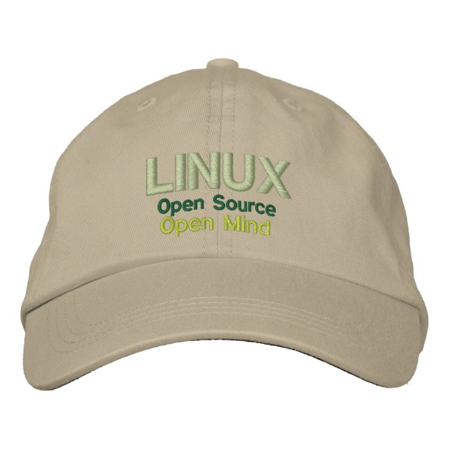 LINUX: Open Source, Open Mind Embroidered Hat (Front)