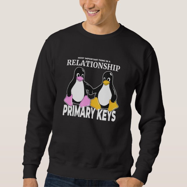 Linux Penguin Love Secret Of Relationship Primary  Sweatshirt (Front)
