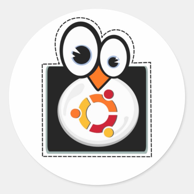 Linux Penguin Ubuntu Sticker (Front)
