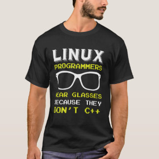 Linux Programmer Nerd Glasses Geek Penguin Operati T-Shirt