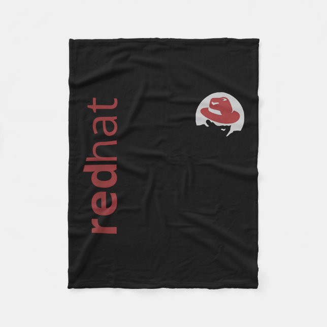 Linux Red Hat Fan Tee Tux Penguin Open Source Os L Fleece Blanket (Front)