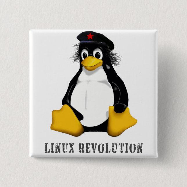 Linux Revolution 15 Cm Square Badge (Front)