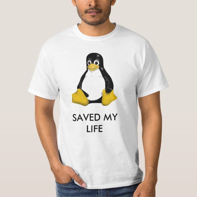 LINUX SAVED MYLIFE T-Shirt (Front)