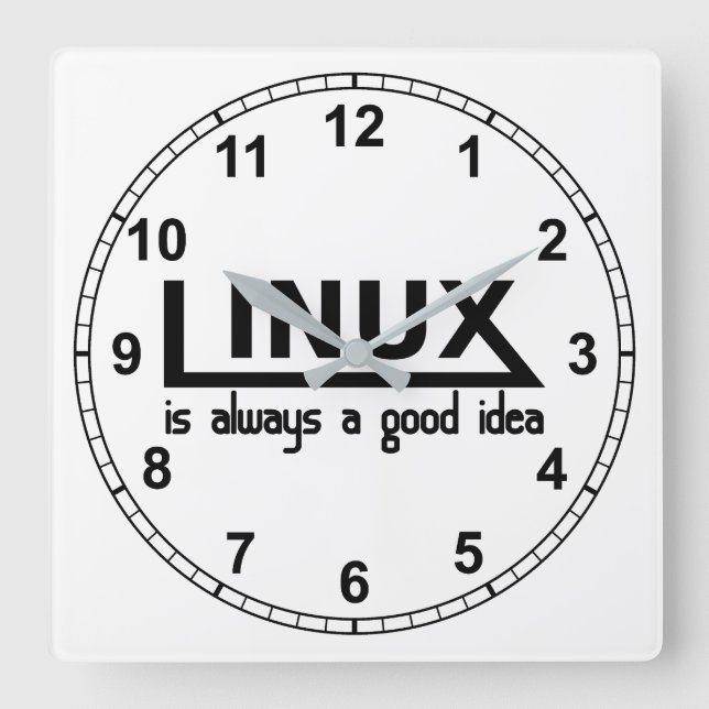 Linux Square Wall Clock (Front)