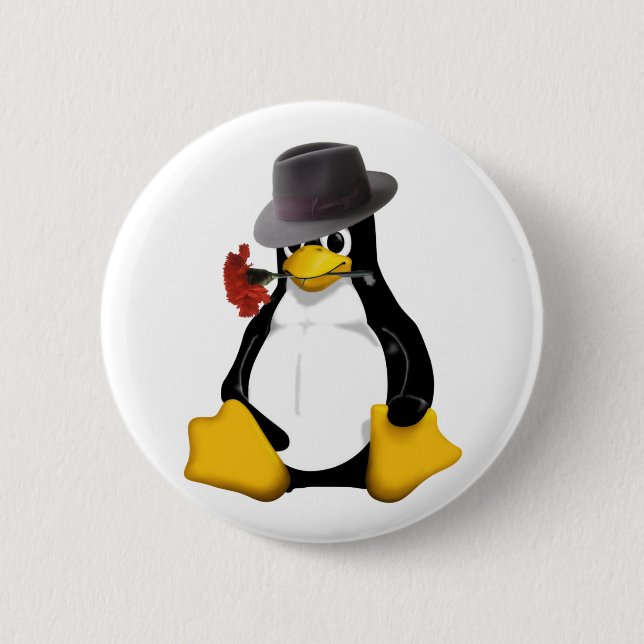 Linux tango 6 cm round badge (Front)