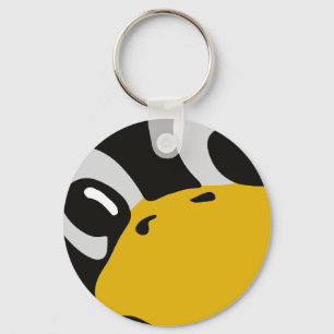 linux tux penguin eyes portrait key ring