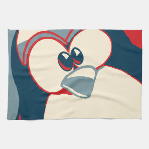 Linux Tux penguin Obama poster Tea Towel