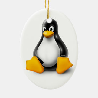 Linux Tux the Penguin Ceramic Tree Decoration