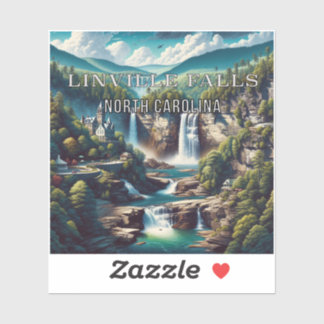 Linville Falls North Carolina 3 Inch Vinyl Sticker
