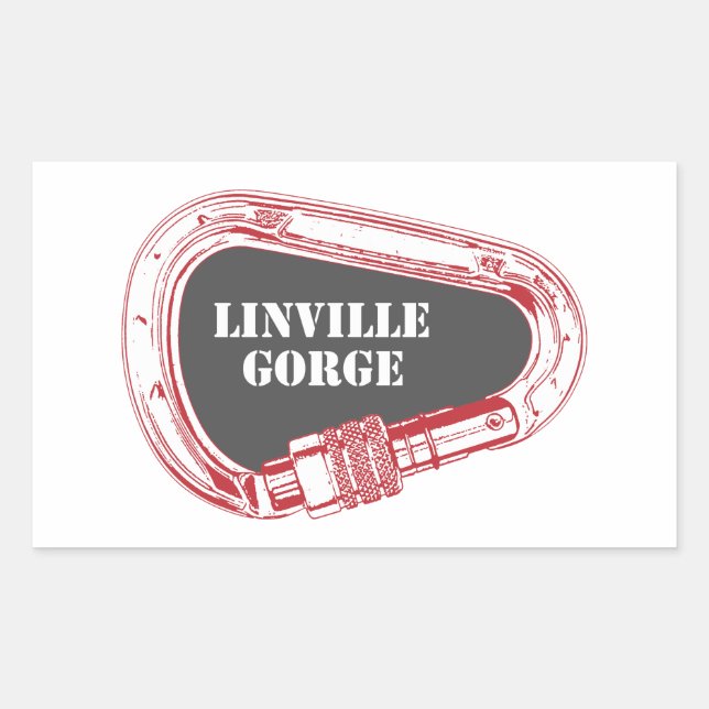 Linville Gorge Climbing Carabiner Rectangular Sticker (Front)