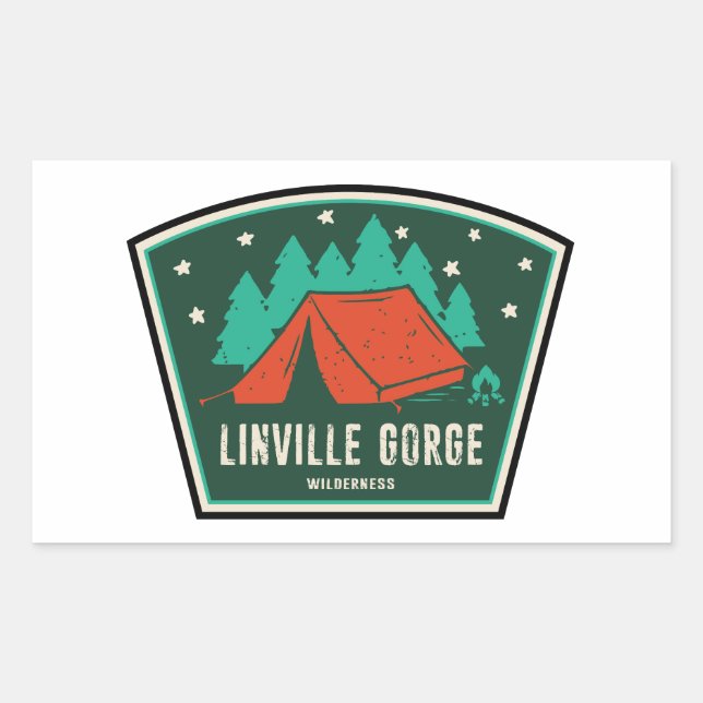 Linville Gorge Wilderness North Carolina Camping Rectangular Sticker (Front)