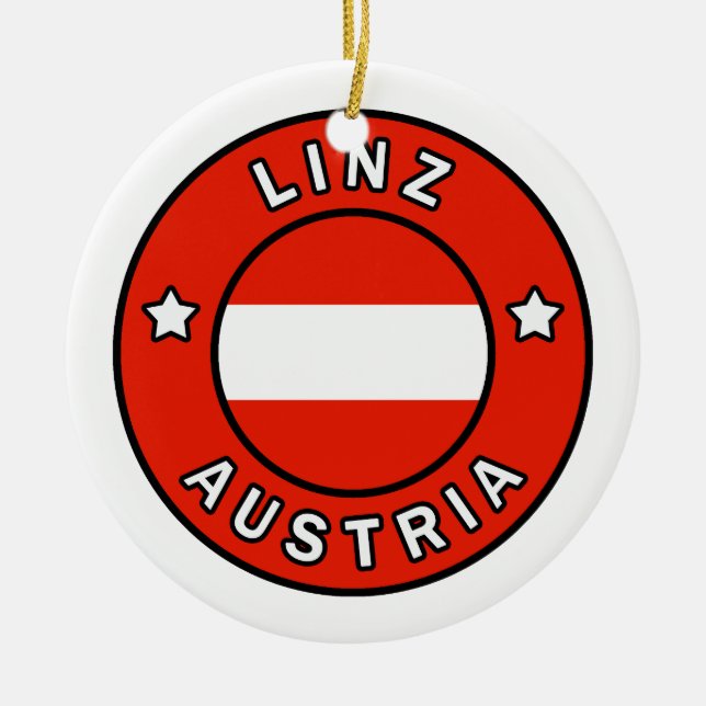 Linz Austria Ceramic Tree Decoration (Front)