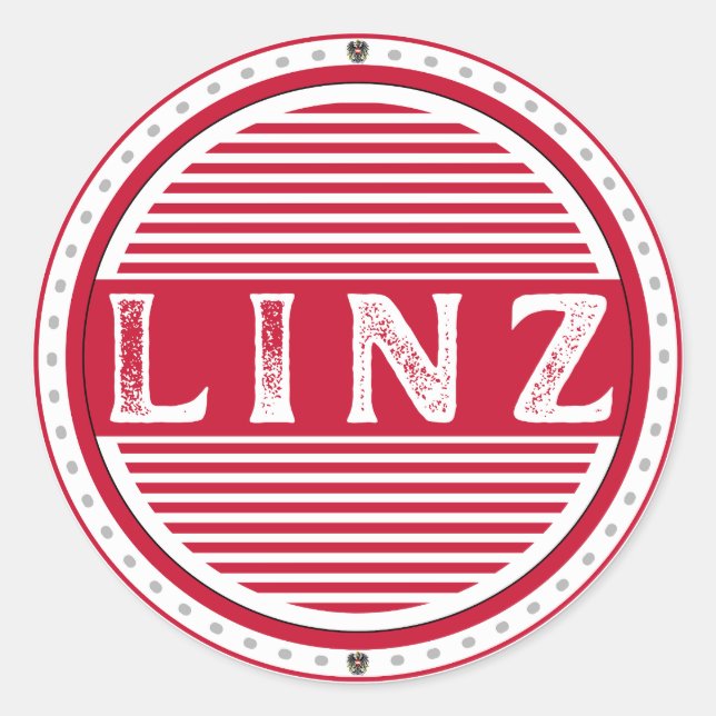 Linz City Pride Emblem – Austrian Identity Classic Round Sticker (Front)