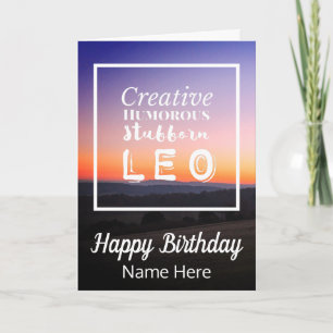 Lio the Lion Zodiac Fun Characteristics Birthday Card